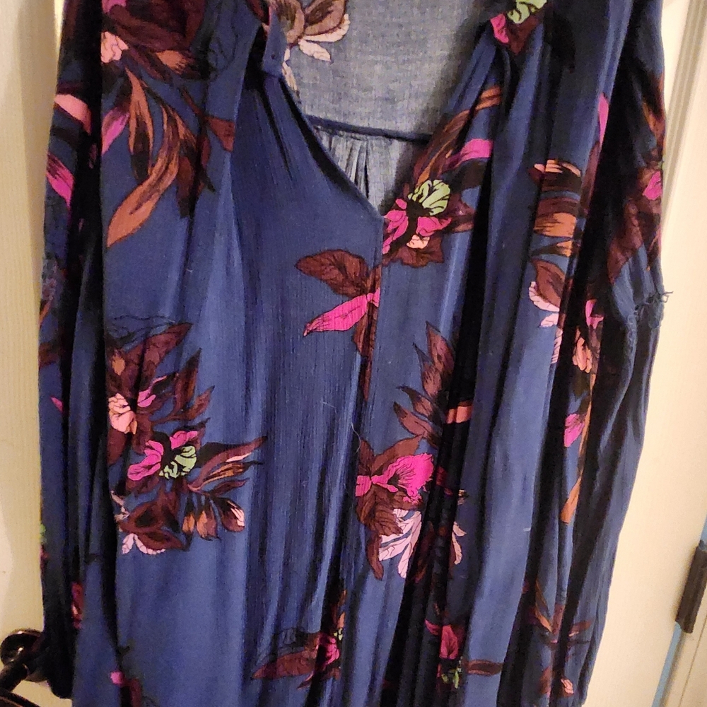 Free People Electric Orchard Dress Blue M
